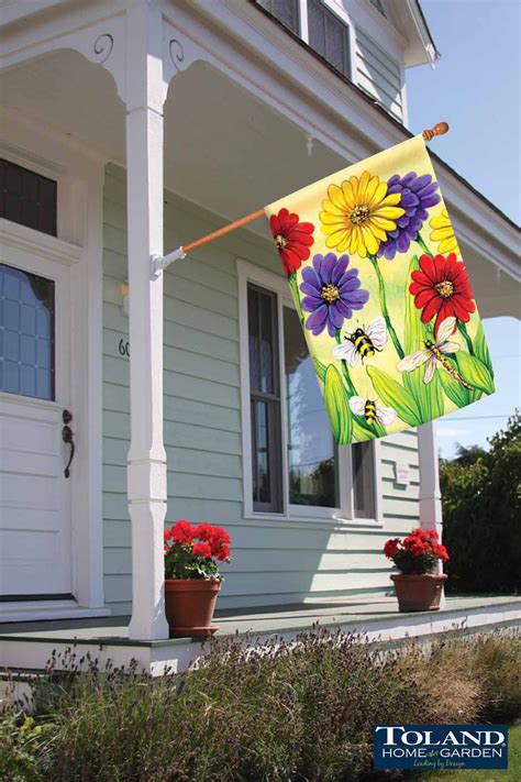 Designed by Kate Larsson, this spring decorative outdoor flag is the perfect addition to your house, garden, porch, yard, or patio FLAG SIZES Two sizes to choose from, Garden Flags measure 12 by 18 inches (12x18) and House Flags are 28 by 40 inches (28x40). . 28x40 garden flags